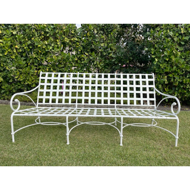 Brown Jordan Brown Jordan Florentine Aluminum Outdoor Patio Sofa, White For Sale - Image 4 of 12