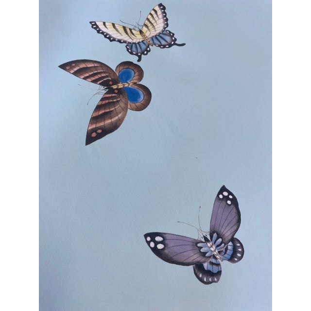 Blue 36"*96", Butterfly Wallpaper in Light Blue Ground Color For Sale - Image 8 of 8