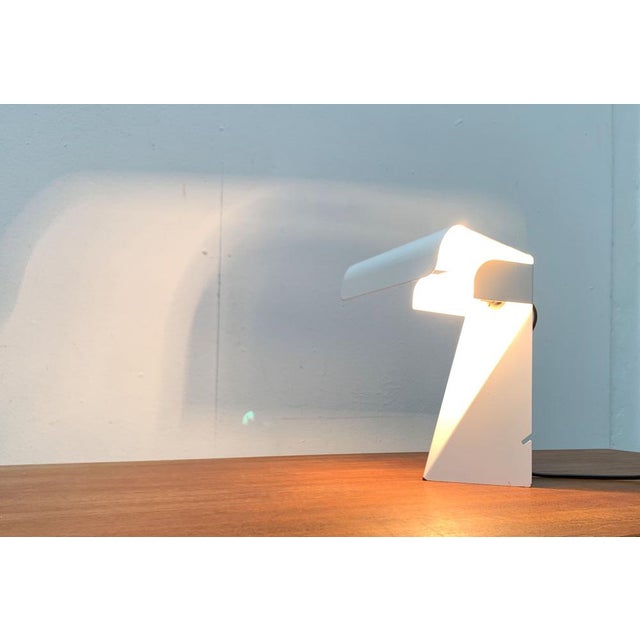 Mid-Century Space Age Italian Minimalist Tole Table Lamp by G. Grego, 1960s For Sale - Image 5 of 18