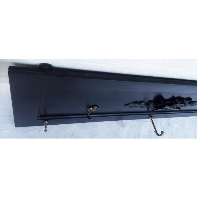Antique Black Wall Coat Rack, 1890s For Sale - Image 10 of 18