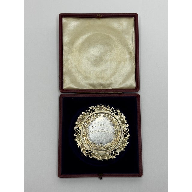 19th Century Scottish Silver Agricultural Prize Medal Ayrshire Cow & Calf Bull With Original Case For Sale - Image 18 of 18