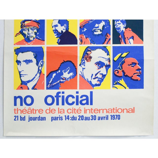 Illustration 1970 French Theater Poster - America Latina, No Oficial For Sale - Image 3 of 6