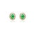 Oval Cut Emerald Halo Diamond Cluster Stud Earrings - 2 Pieces For Sale - Image 4 of 6