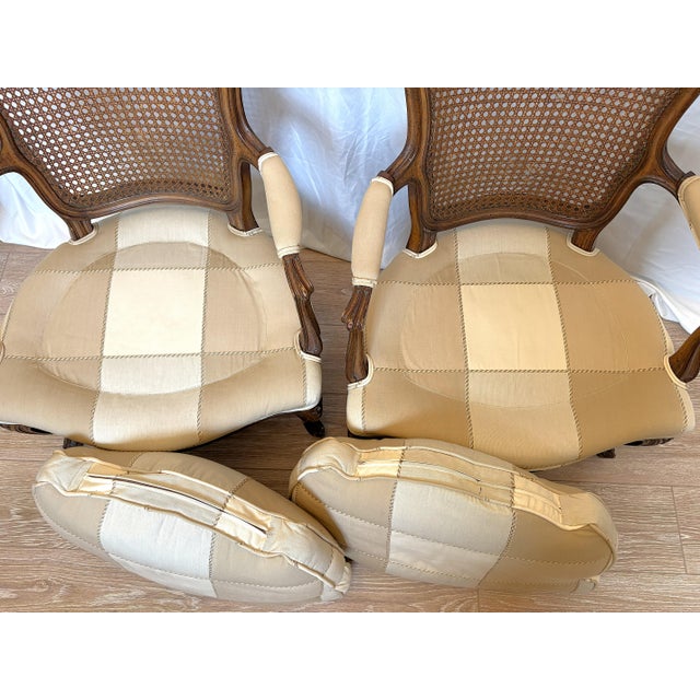 Mid 20th Century Classic French Bergère Chairs With Cane Backs - A Pair For Sale - Image 11 of 18