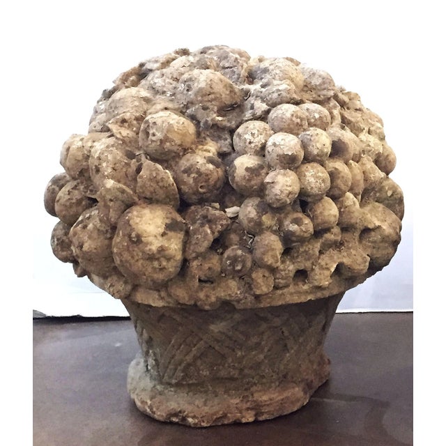 Garden Stone Basket or Bouquet of Fruit From England For Sale In Austin - Image 6 of 9