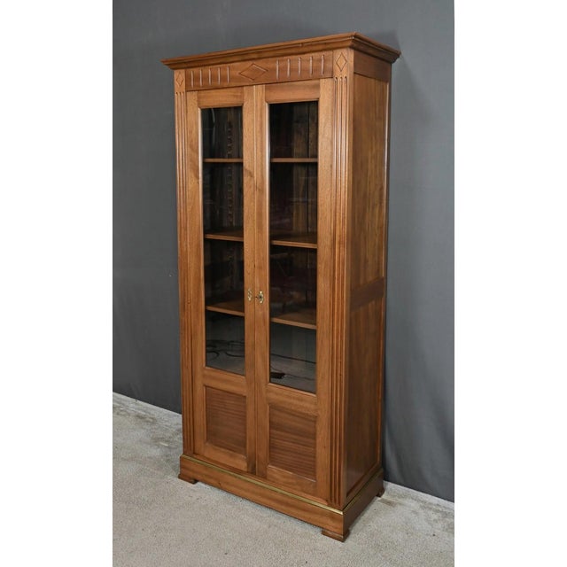Small Louis XVI Style Mahogany Glass Bookcase, 1930s For Sale - Image 16 of 16