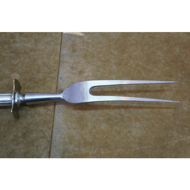 Metal Vintage Paneled Sterling Silver Roast Carving Set Knife Fork - 2 pcs For Sale - Image 7 of 15