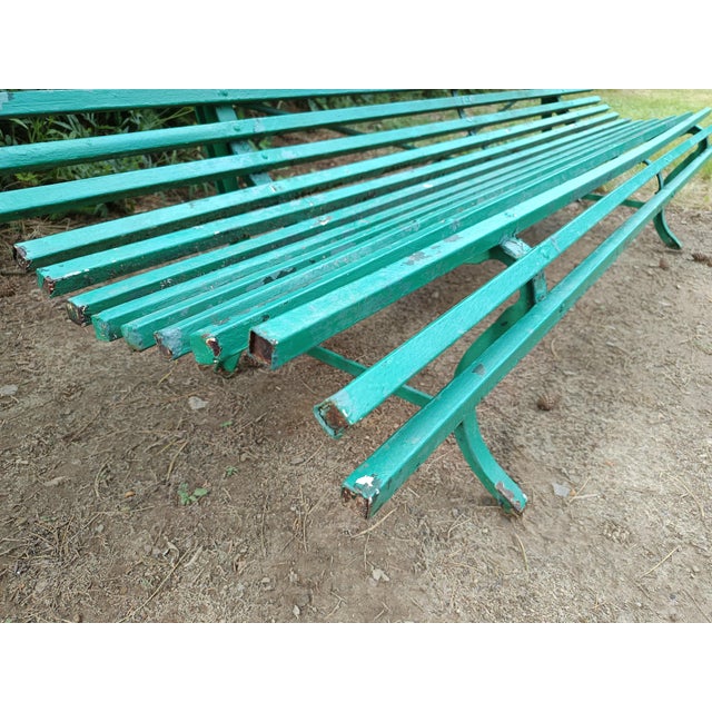 Corrugated Metal Garden Bench, 1930s For Sale - Image 9 of 16