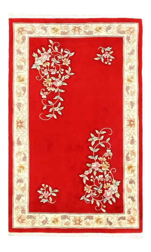 Red Color Vintage Chinese Peking Rug 4'11'' X 8'1''
