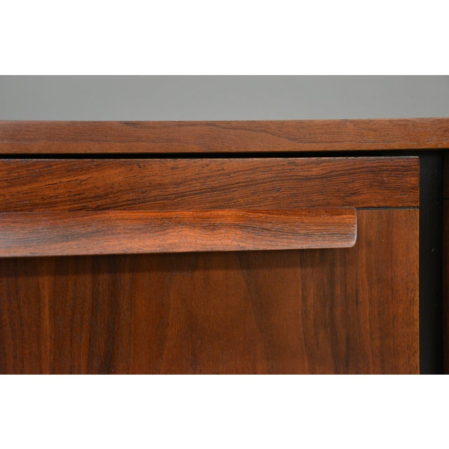 1960s Refinished Walnut and Rosewood 58” Credenza For Sale - Image 9 of 9