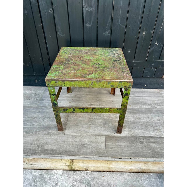 Metal Side Table with Green Patina For Sale - Image 13 of 13