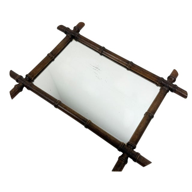 Vintage Faux Bamboo Mirror, 1950s, in Very Good conditions. Designed 1950 to 1959