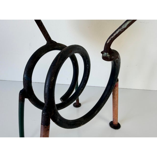 Mid-Century Modern Vintage Handmade Folk Art Metal Cat Sculpture For Sale - Image 3 of 12