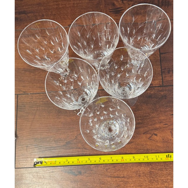 Mid 20th Century Duncan & Miller “Willow” Pattern Crystal Iced Tea Goblets – Set of 6 For Sale - Image 10 of 10