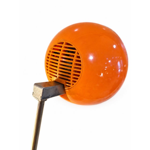 Eichhoff German lamp in the typical orange color of the 1970s. The telescopic arm extends to approximately 50 cm. The...