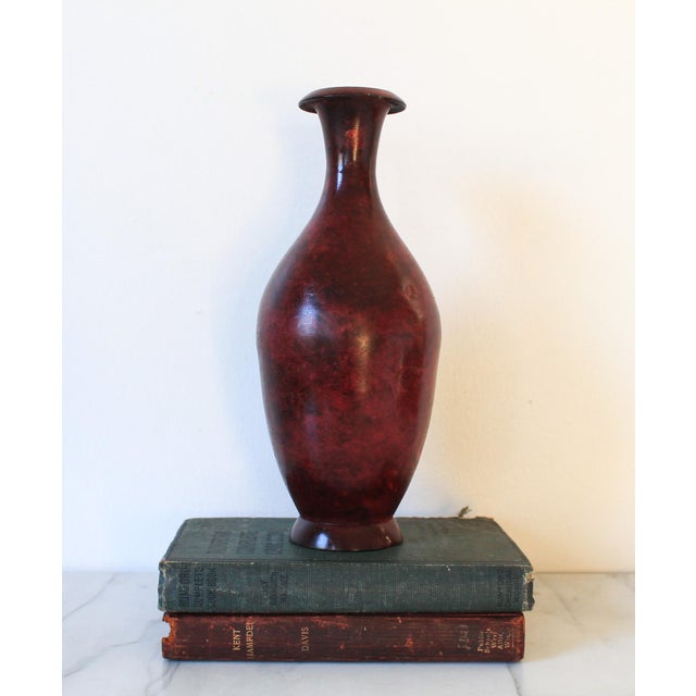 Vintage Oxblood Red Asian Style Vase For Sale - Image 4 of 10