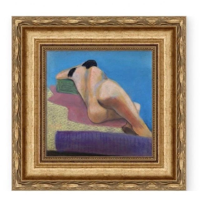 Drawing/Sketching Materials Donald G. Vogl Signed Modernist Reclining Nude Pastel on Board For Sale - Image 7 of 8