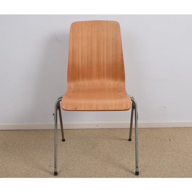 Wood Mid-Century Industrial Dining Chair For Sale - Image 7 of 10