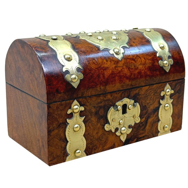 Wood Burr Walnut Stationary Box, 1860s For Sale - Image 7 of 11