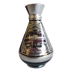Mid-Century Venetian Silver Overlay Vase Venetian View