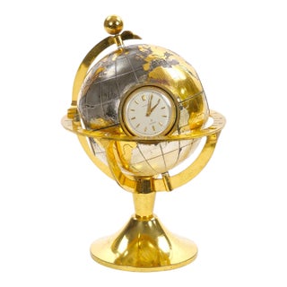 Tiffany & Co. Gilt & Silvertone Bronze Angelus Globe-Form Clock /Weather Station For Sale