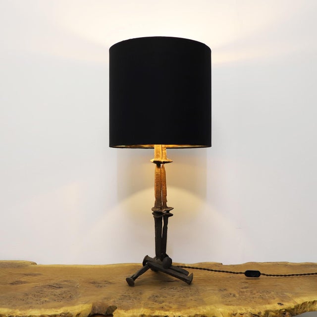 Brutalist Table Lamps made in Iron - A Pair For Sale - Image 11 of 14