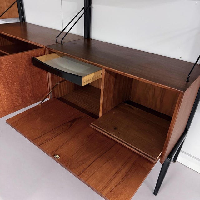 Metal Wall Unit with Secretaire by Louis van Teeffelen for Wébé, 1960s For Sale - Image 7 of 12