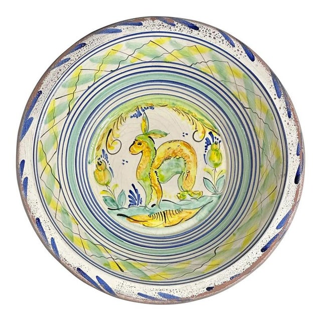 Ceramic Spanish Ceramic Lebrillo Plate with Painted Rabbit from Triana, 19th Century For Sale - Image 7 of 7