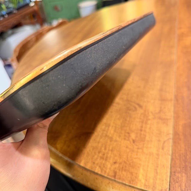 Black VTG Japanese Lacquer Nesting Trays Set 3 Black Gold Floral Bamboo Acrylic MCM 70 For Sale - Image 8 of 18