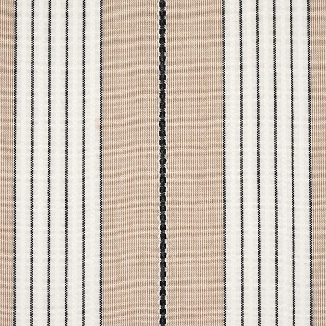 Contemporary Sample - Schumacher Audrey Stripe Fabric in Natural For Sale - Image 3 of 4