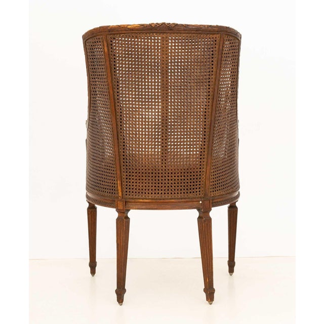 Brown American Regency Style Mahogany Cane Bergere For Sale - Image 8 of 8