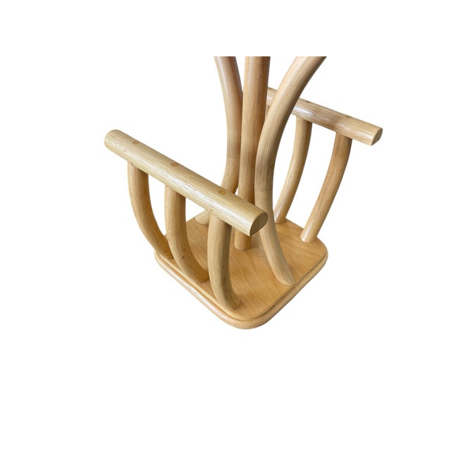 Late 20th Century Classic Rattan “06” Floor Lamps With Table, a Pair, Vintage Bamboo, Wood, Boho, Coastal For Sale - Image 5 of 11