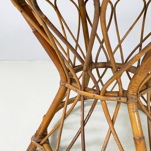 Mid-Century Italian Modern Round Coffee Table in Rattan, 1960s For Sale - Image 13 of 18