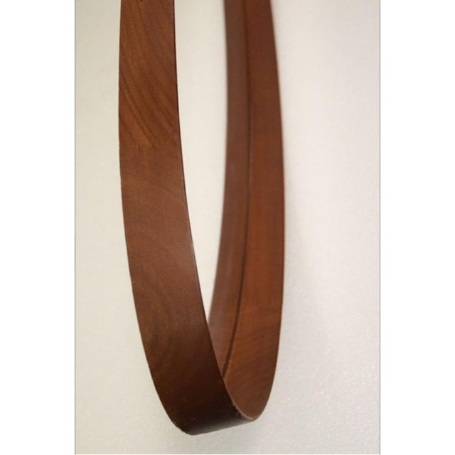 1950s Oval Mirror with Wooden Frame, 1950s For Sale - Image 5 of 9