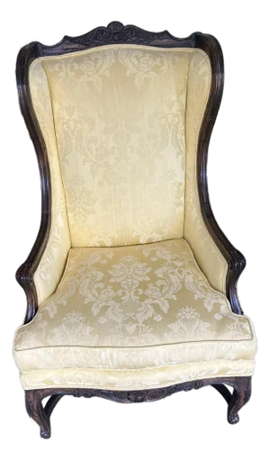 20'th C. Reproduction French Louis XV Revival Wing Chair