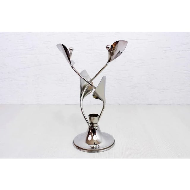 Beautiful chromed metal candle from the 70s and 80s This candle holder will be an asset in your interior decoration. He...