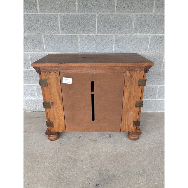 Broyhill Attic Heirlooms Distressed Oak Media Cabinet - Tv Cabinet For Sale - Image 12 of 12
