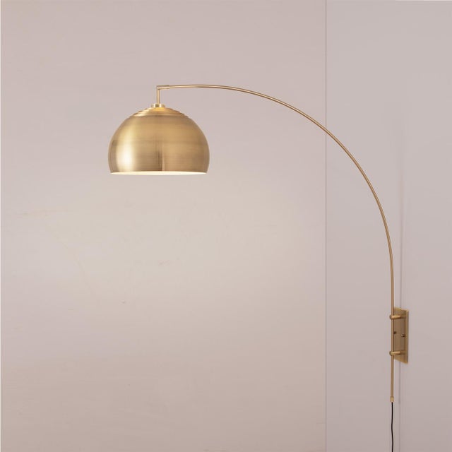 Mid-Century Modern 1960s Morelli Half Dome Brass Steel Wall Lamp by Nova of California For Sale - Image 3 of 7