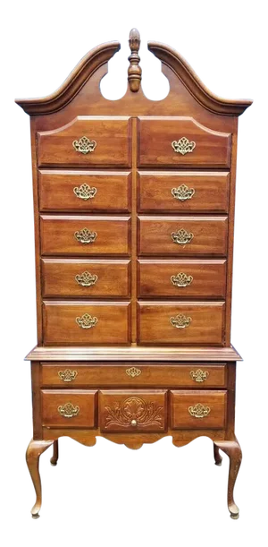 Vintage American Drew Traditional Highboy Chest Designed Into Liquor Cabinet