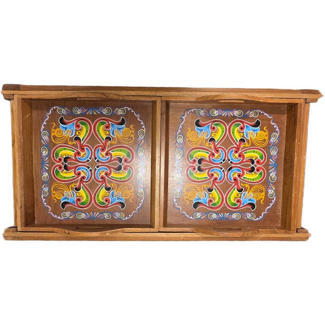 Vintage Hand-Painted Costa Rican Sarchí Oxcart Bar Cart For Sale In Denver - Image 6 of 10