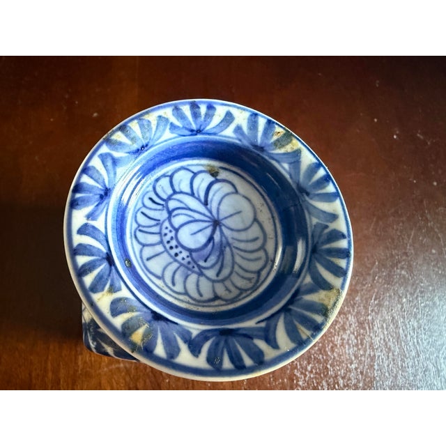 Asian Blue and White Ink Pot From Thailand For Sale - Image 3 of 9
