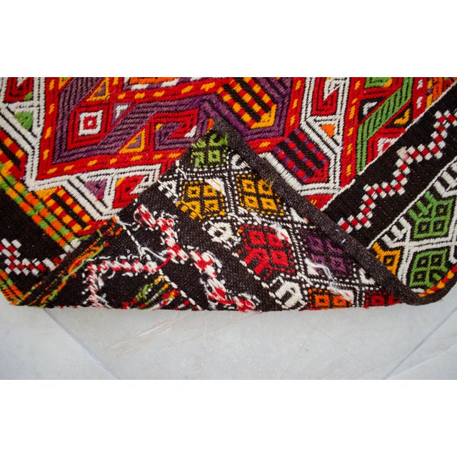 Hand-Woven Braided Small Rug Vintage Wall Decor Area Rug Kilim - 28″ × 46″ For Sale - Image 11 of 11