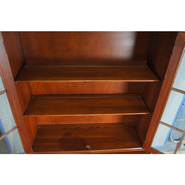 Willett Wildwood Cherry Stepback Cupboard Bookcase China Hutch Cabinet 70" For Sale - Image 6 of 14