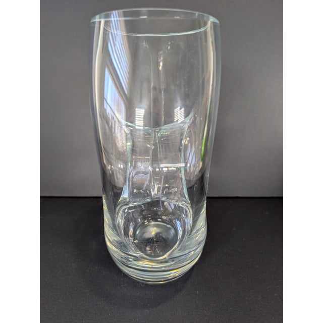 Crystal Vase, Modern, Jeff Leatham, Heavy, Hole in Center, 2010's. Mint For Sale In Nashville - Image 6 of 8