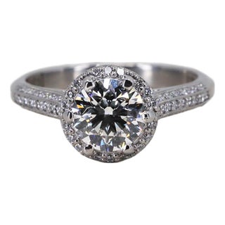 Late 20th Century 1.04 Round H VVS1 GIA Tacori Ring, Size 5.25 For Sale