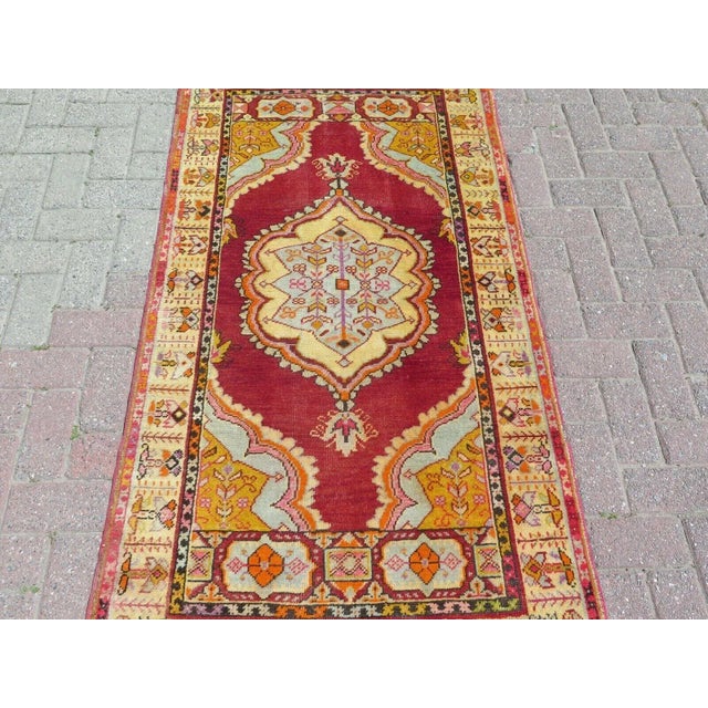 Mid-Century Modern Vintage Turkish Area Rug - 36" X 68" For Sale - Image 3 of 11