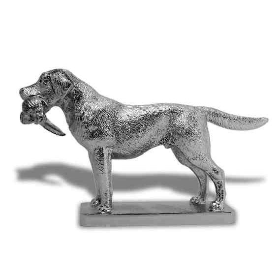 Traditional Lejeune Chrome Labrador, Large W/ Pheasant Car Mascot For Sale - Image 3 of 8