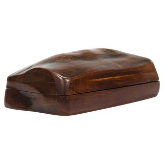 Hand-Carved Organic Wooden Box with Lid, France, 1950s For Sale