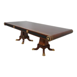 Italian Neoclassical Greek Key Inlaid Dining Room Table