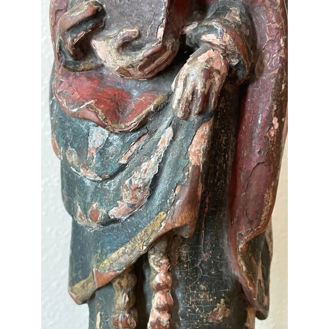 12th Century Romanesque Wood Sculpture of the Virgin Mary. For Sale - Image 10 of 13